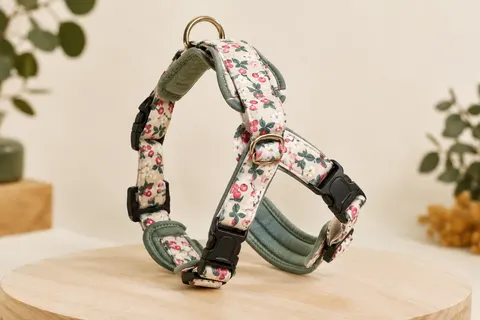 Harnais en H Max & Molly Cherry Bloom XS avec rembourrage en néoprène et boucles réglables
